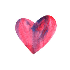 Hand drawn watercolor heart texture love. Valentine's day background.