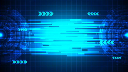 Futuristic technology concept.  gear wheel technology glow light . hi-tech, engineering blue background .vector.