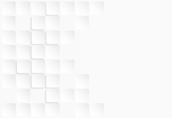 Abstract . geometric square paper white background ,light and shadow . Vector.