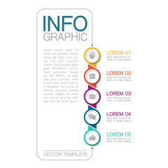 Vector iInfographic template for business, presentations, web design, 5 options.