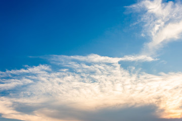 colorful dramatic sky with cloud at sunset