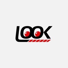 Look Eyes Brand Text Simple Modern Logo Design Template Element Vector