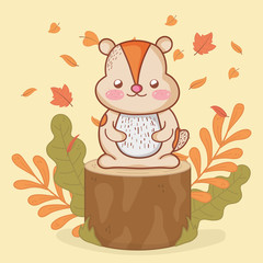 cute animal foliage hello autumn