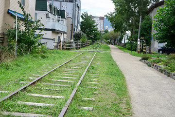 Obraz premium 手宮線跡地（北海道小樽市）