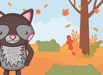 cute animal foliage hello autumn