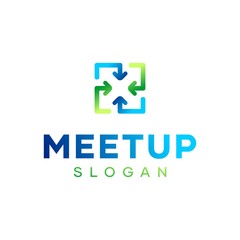 Meeting Arrow Unity Logo Design Template