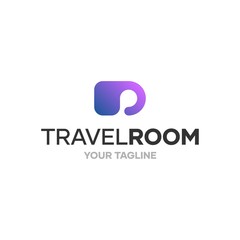 Hotel Room Travel Logo Template