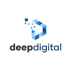 Deep Digital Letter D Symbol Logo Design Template