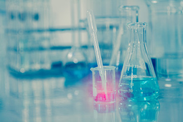 Interior of clean modern medical or chemistry laboratory background. lab science equipments.