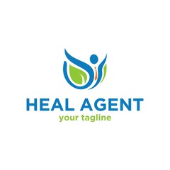 Heal Agent Nature Logo Leaf Design Idea