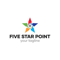 Fototapeta na wymiar Five Star Point Logo Design Idea