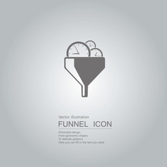 Creative design of the funnel. Isolated on grey background.