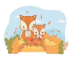 cute animal foliage hello autumn