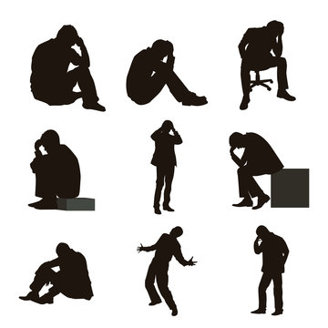 People Are Depressed Or Frustrated Silhouettes