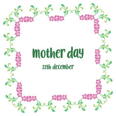 Template design of card mother day, with abstract colorful floral frame. Vector