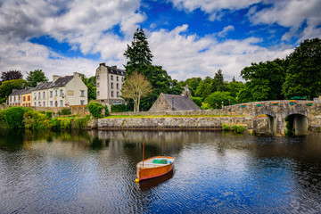 Obraz premium Sunny day in the small beautiful village of Huelgoat. Brittany. France