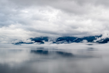 Mountains wrapped in clouds