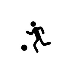Fototapeta na wymiar football player with ball icon isolated on white background