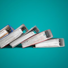 File folders with documents on  background