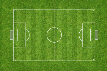 Top view of soccer field, football field