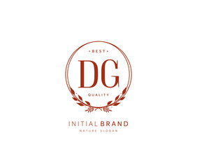 D G DG Beauty vector initial logo, handwriting logo of initial signature, wedding, fashion, jewerly, boutique, floral and botanical with creative template for any company or business.