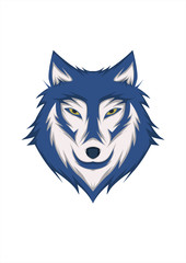 wolf face vector design. Wolf mascot vector art. Frontal symmetric image of wolf looking cool. head wolves illustration.