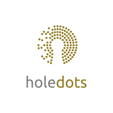 Keyhole with dots pattern logo design