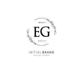E G EG Beauty vector initial logo, handwriting logo of initial signature, wedding, fashion, jewerly, boutique, floral and botanical with creative template for any company or business.