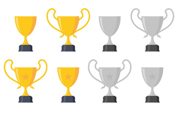 Set simple icon trophy cup design element