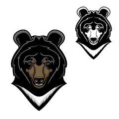 Himalayan bear head mascot, cartoon