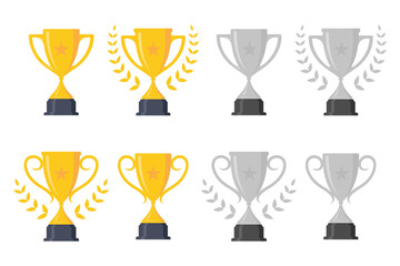Set simple icon trophy cup design element