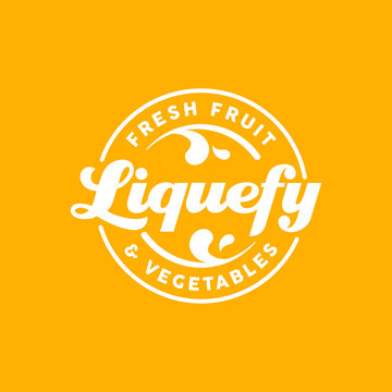Fruit Juice Fresh Sticker Emblem Logo Design