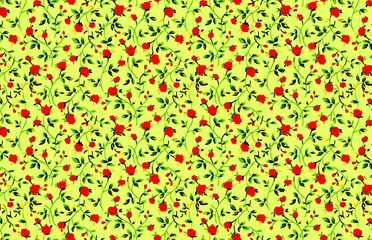 red roses on green background