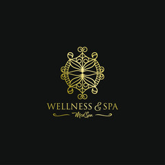 Massage spa yoga logo treatment - medical alternative traditional feminine luxury