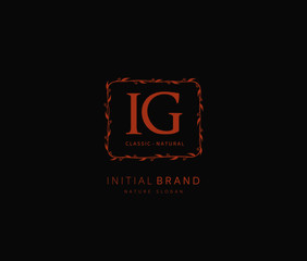 I G IG Beauty vector initial logo, handwriting logo of initial signature, wedding, fashion, jewerly, boutique, floral and botanical with creative template for any company or business.