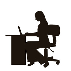 People Using Computer Silhouette