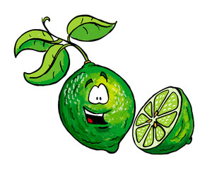 Green lime cartoon illustration