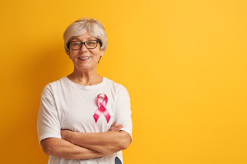 Pink ribbon like a symbol of breast cancer awareness