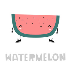 Watermelon, vector illustration in Doodle style, Emoji