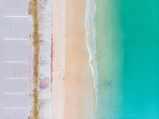Fototapeta na wymiar Aerial view of beach and sea