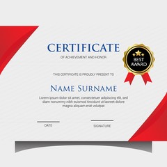 Obraz premium certificate template design with best award symbol
