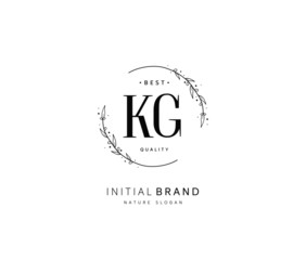 K G KG Beauty vector initial logo, handwriting logo of initial signature, wedding, fashion, jewerly, boutique, floral and botanical with creative template for any company or business.