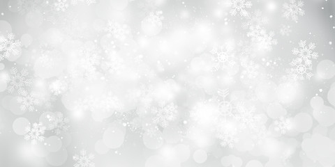 white blur abstract background. bokeh christmas blurred beautiful shiny Christmas lights. Snow background.