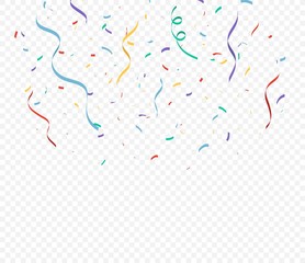 Colorful Confetti celebrations design isolated on transparent background