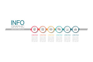 Vector iInfographic template for business, presentations, web design, 6 options.