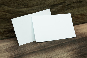 Blank portrait mock-up paper. brochure magazine isolated on brown wooden table, changeable...