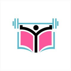 fitness end book vector logo modern graphic