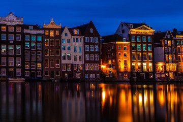 Netherlands buildings in Damrak Amsterdam