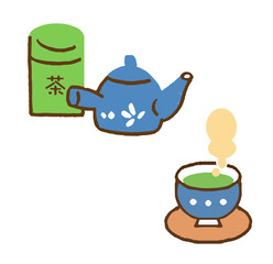 緑茶　急須とお茶