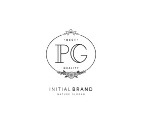 P G PG Beauty vector initial logo, handwriting logo of initial signature, wedding, fashion, jewerly, boutique, floral and botanical with creative template for any company or business.